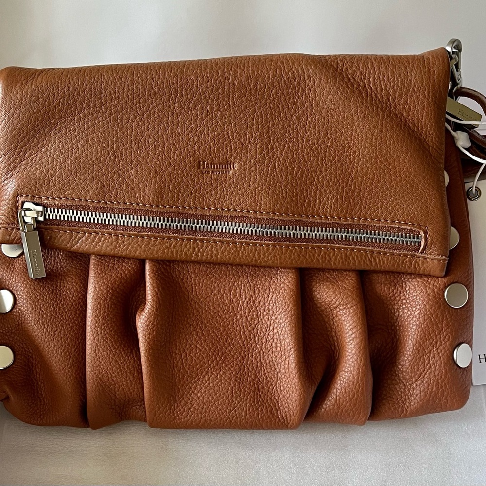 COPY - Hammitt Convertible Pleated Leather Crossbody-VIP Med.- Saddle Co…